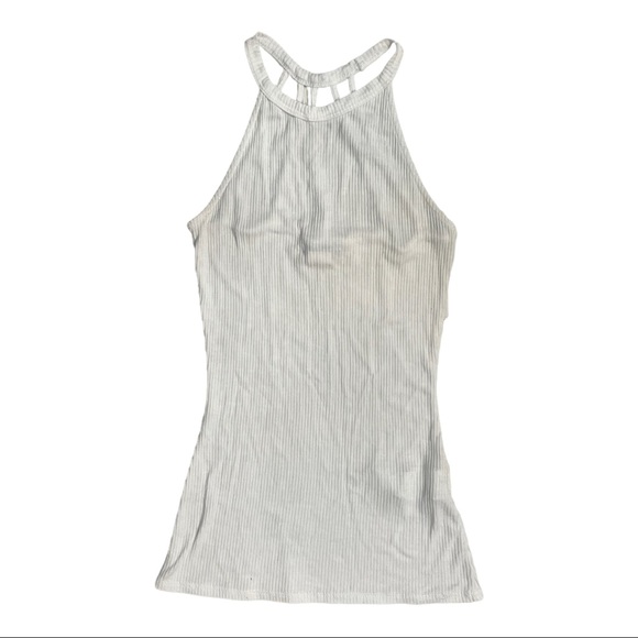 VENUS Tops - Venus Cream Knit Strappy Back Halter Tank